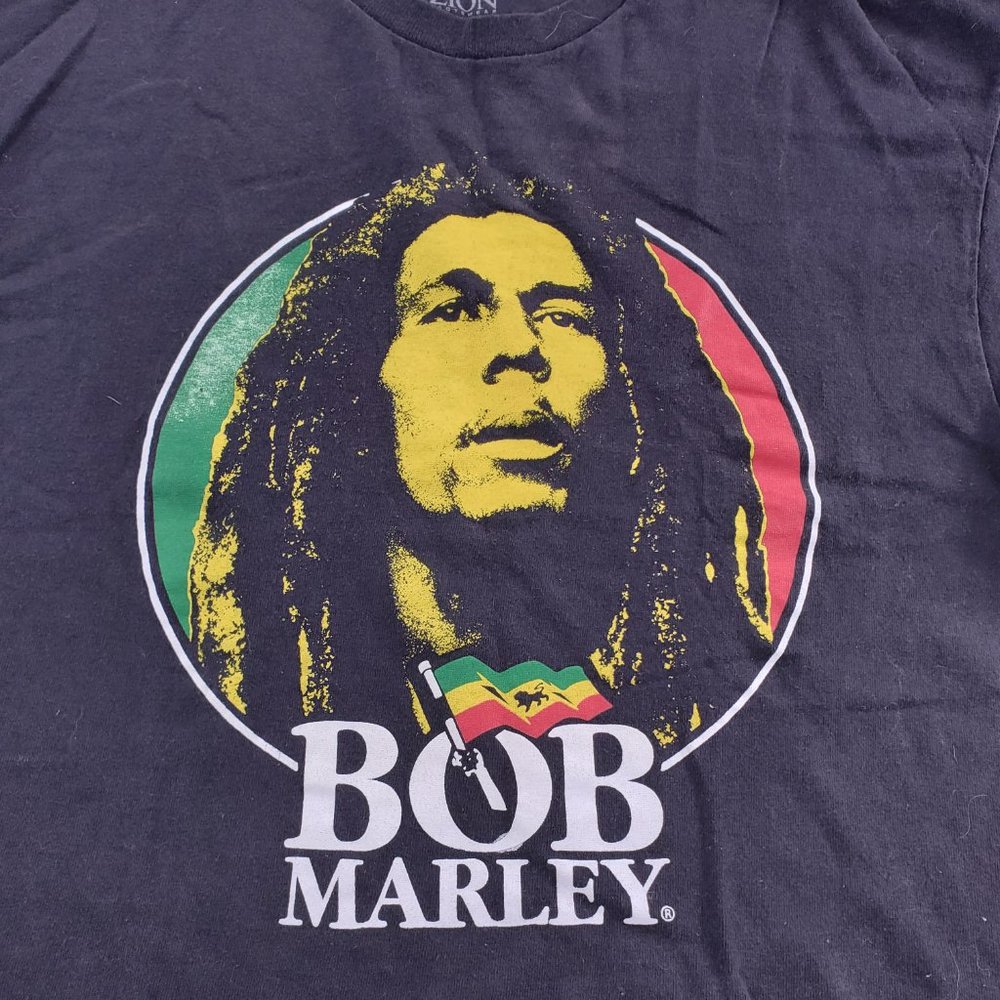 Vtg Bob Marley GraphicT-Shirt Black Zion Rootswear - Picture 2 of 5